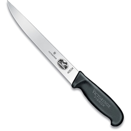 Swiss Army Brands Victorinox 40534 Kitchen Fibrox Pro Black Flank Knife, 8In Stiff Blade VIC-5.5503.20